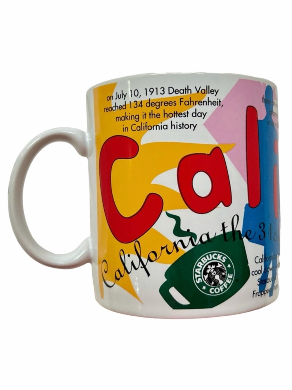 Vintage Starbucks California Bean Wide Mouth Coffee Mug Belson 1997